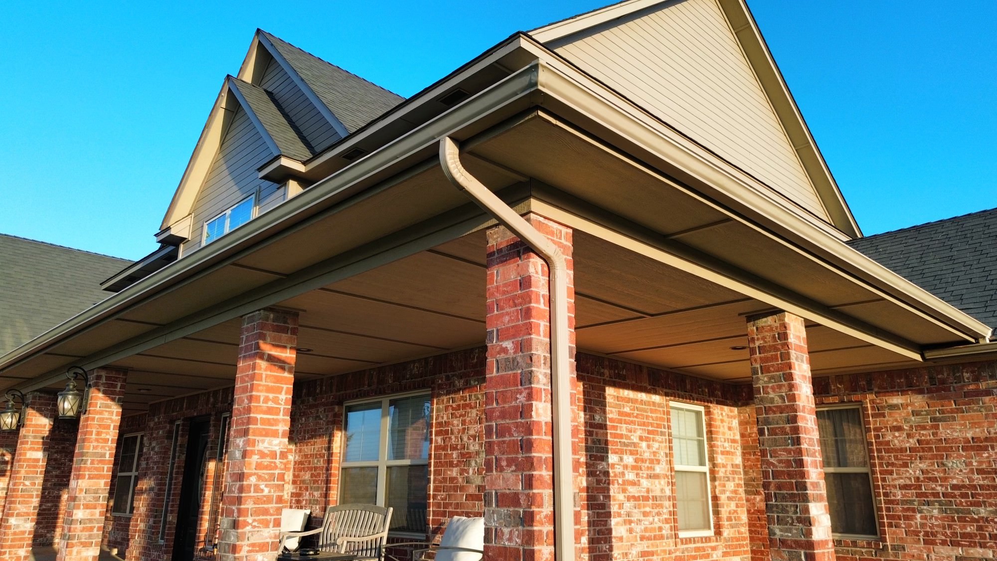 a house with a roof and a porch